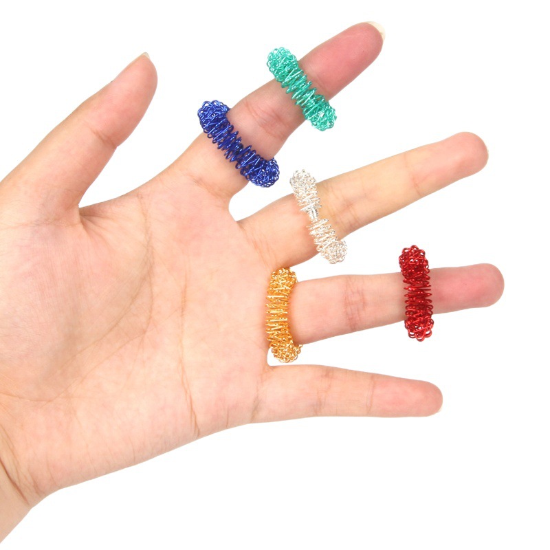 Explosive mini finger massager finger massage ring shaped spring fingertip massage spring decompression toys