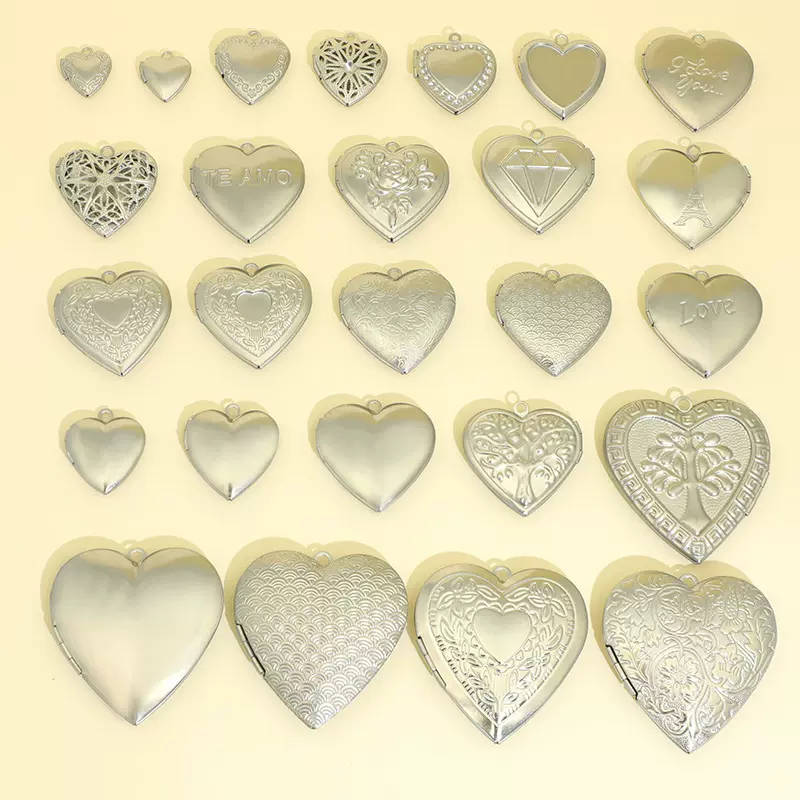 日韩不锈钢相盒可打开项链挂件创意情侣纪念相片盒吊坠项链饰品