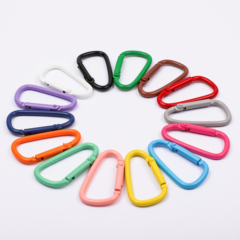 Colorful Painted D-Shaped Carabiner Hook DIY Jewelry Accessories Keychain Bag Buckle D-Shaped Carabiner Hook