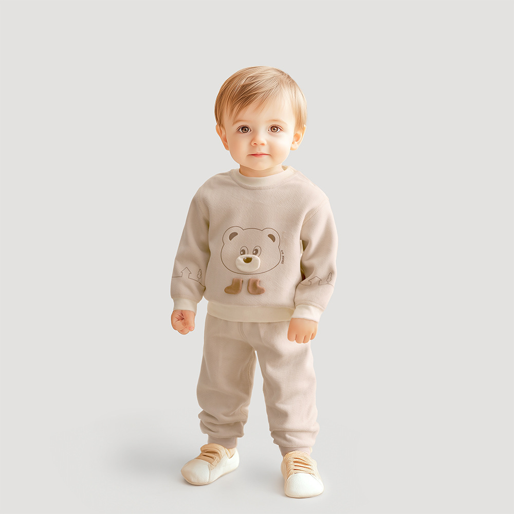 秋季男童套装加厚秋冬加绒保暖卫衣小孩衣服婴儿套装A类安阳童装