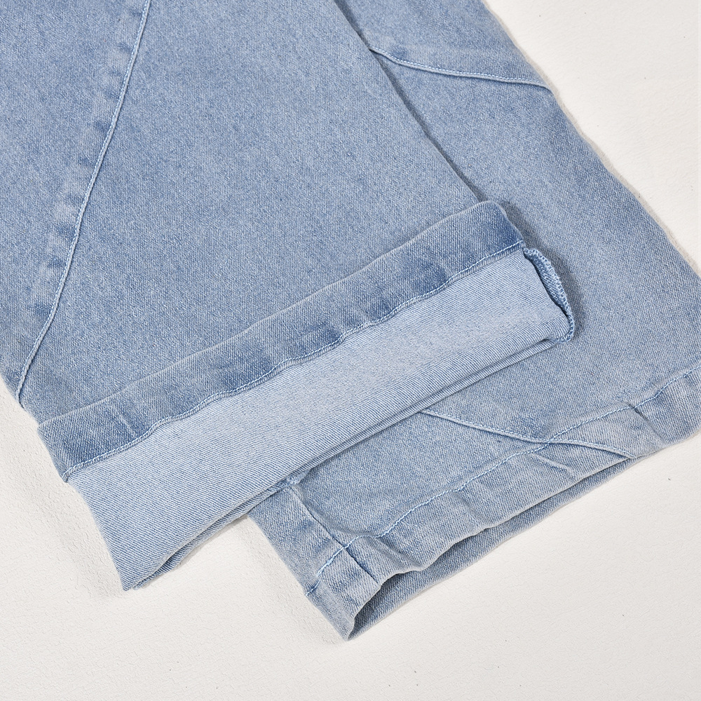 Mono vaquero para mujer, lavado con agua, con bolsillo, espalda descubierta y cosido, para otoño e invierno