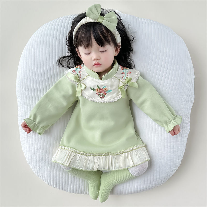 Bebé bebé primavera y otoño vestido de estilo occidental ropa de niña vestido de princesa de primavera para niña 0 1 2 años vestido