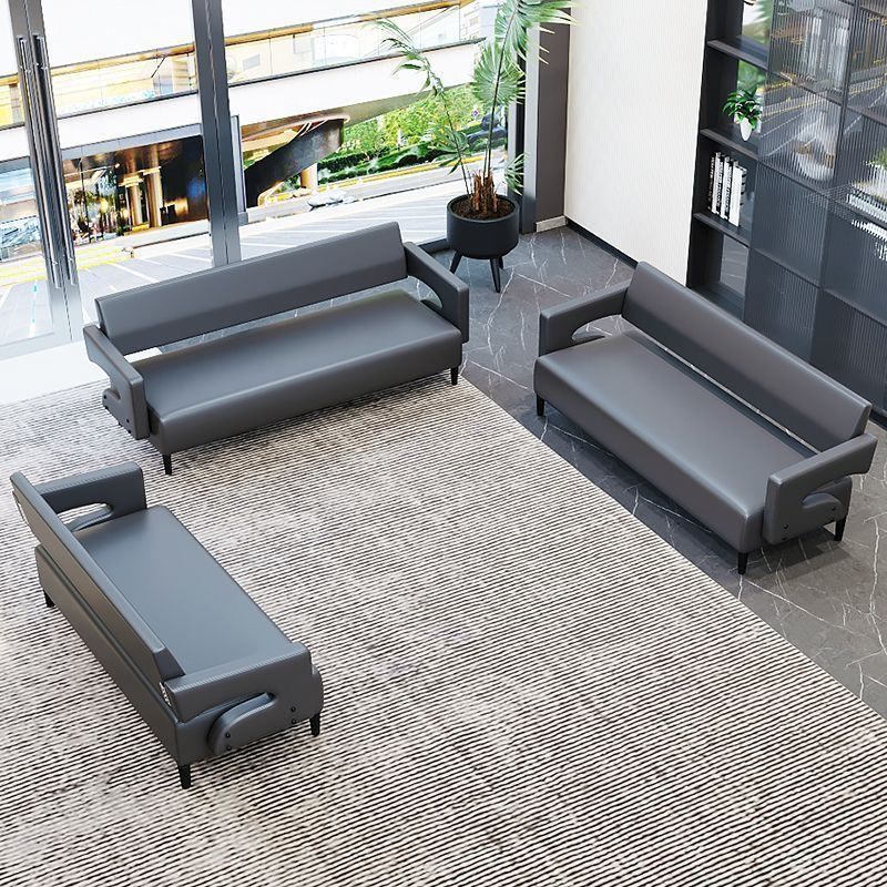 Office sofa, popular in trendy hair salons, modern and minimalist design, waiting chair for commercial rest areas, long waiting bench