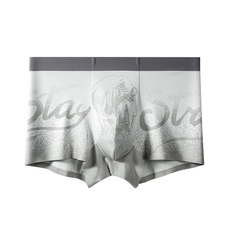 [Impresión digital] Lanjing Modal calzoncillos bóxer sin costuras de seda de morera calzoncillos bóxer antibacterianos y transpirables