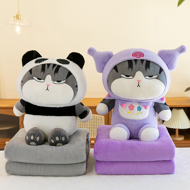 Doll Blanket 2 en 1 Peluche Doll Oficina siesta aire acondicionado Quilt Mi gato real Blanket Batch