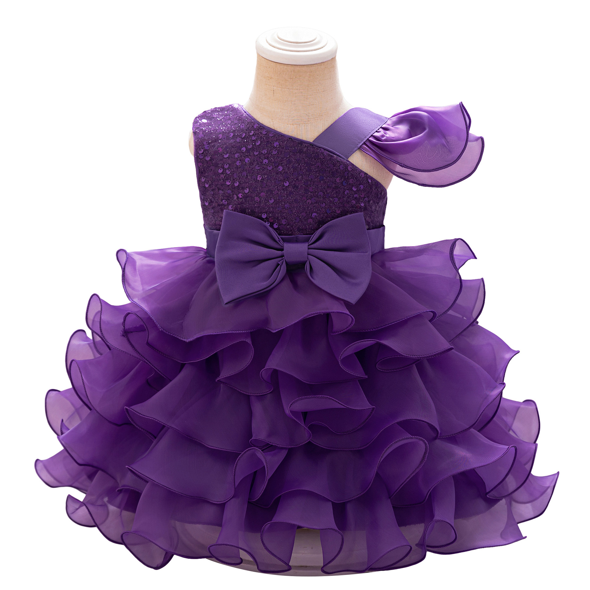 Niños pequeños y medianos nuevos vestidos de aniversario de bebés europeos y estadounidenses, vestido de princesa, pastel, vestido de fiesta de cumpleaños de estilo occidental