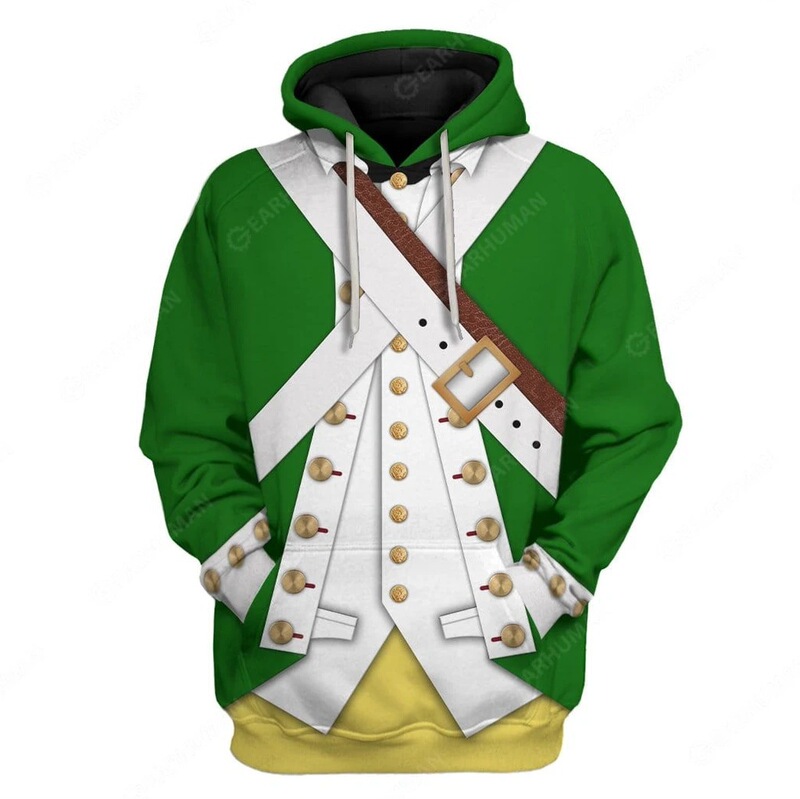 Sweatshirt Trendy Men's Hooded Loose Jacket New 3D Personalized Printed European and American Army Trendy Pullover Crewneck Top