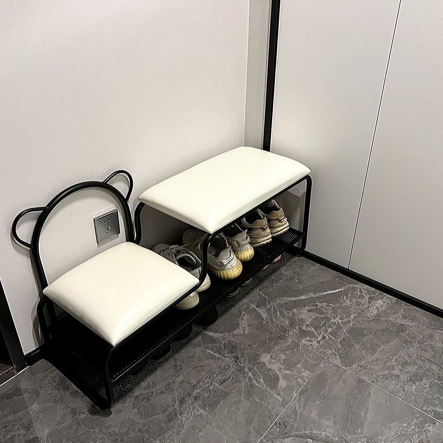 Fábrica directa nórdica puerta de cambio de zapatos de puerta doméstica un gabinete de zapatos simple y ligero cojín de lujo zapatos para niños zapatos image 11