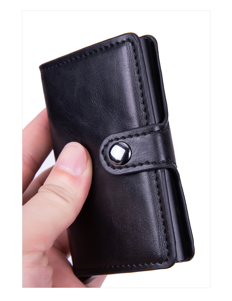 Bolsa antirrobo para tarjetas, billetera con clip explosivo para tarjetas, caja automática para tarjetas de aleación de aluminio, RFI_voghion.com