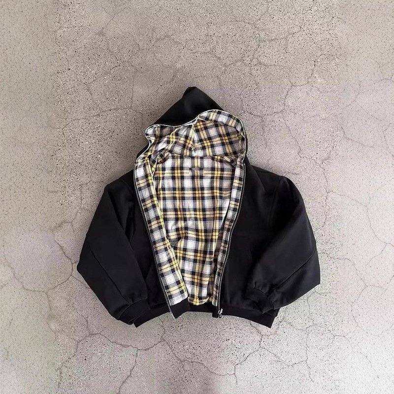 Plaid Zipper Cardigan Hoodie Y2K New Autumn and Winter Reversible Street Style Unisex Sweatshirt Wholesale Plaid Zipper Cardigan Hoodie Y2K New Autumn and Winter Reversible Street Style Unisex Sweatshirt Wholesale