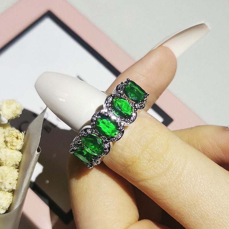 Fashion Round Copper Inlay Zircon Rings 1 Piece