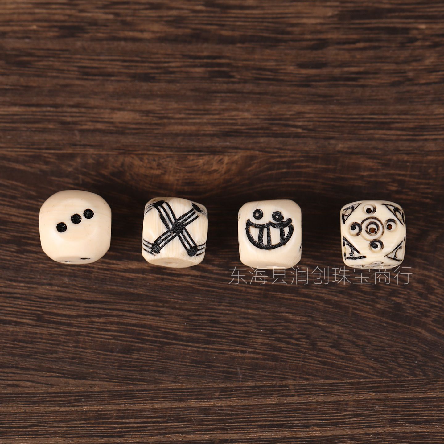 Xizang-style engraved dice-shaped square beads bracelet, DIY semi-finished loose beads, accessories, and decorative items