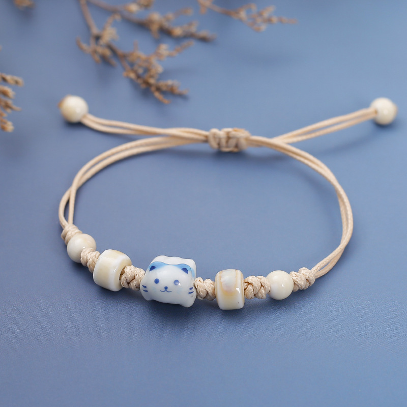 Jingdezhen cat series niche Chinese rope bracelet simple cute retro Joker girlfriends jewelry wholesale