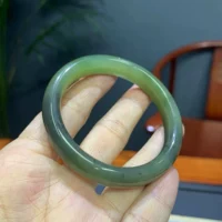 Jiyutang Синьцзянский нефритовый браслет Hetian натуральный красивый дымчатый фиолетовый маслянистый без трещин микро-хлопок размер 51/10.6