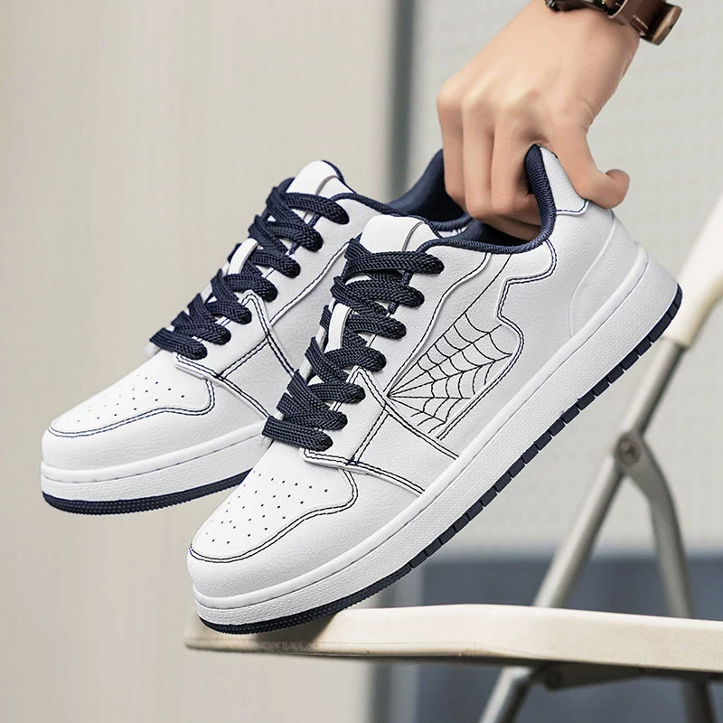 Мужская обувь 2025 новая весна дикая повседневная мужская кожаная обувь повседневная обувь индивидуальная маленькая белая плоская обувь спортивная обувь