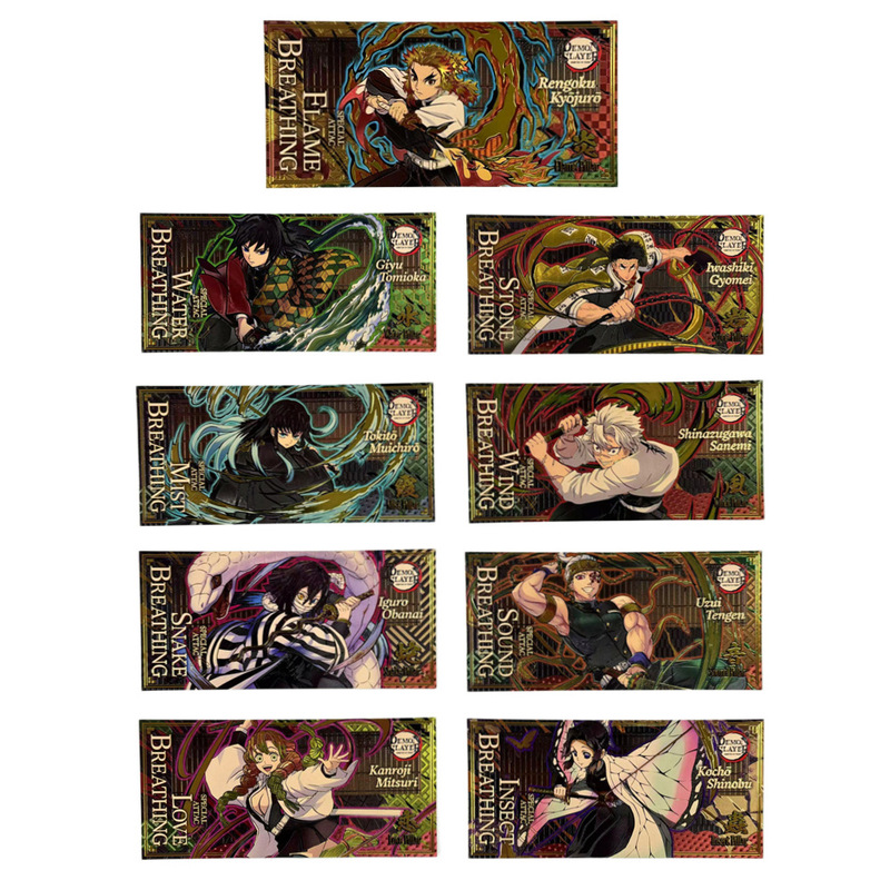 Demon Slayer: Kimetsu No Yaiba Nine Pillars Commemorative Banknote Flame Pillar Gold-Stamped Embossed Refractive Card Merchandise Lenticular Card Live Broadcast Gift Demon Slayer: Kimetsu No Yaiba Nine Pillars Commemorative Banknote Flame Pillar Gold-Stamped Embossed Refractive Card Merchandise Lenticular Card Live Broadcast Gift
