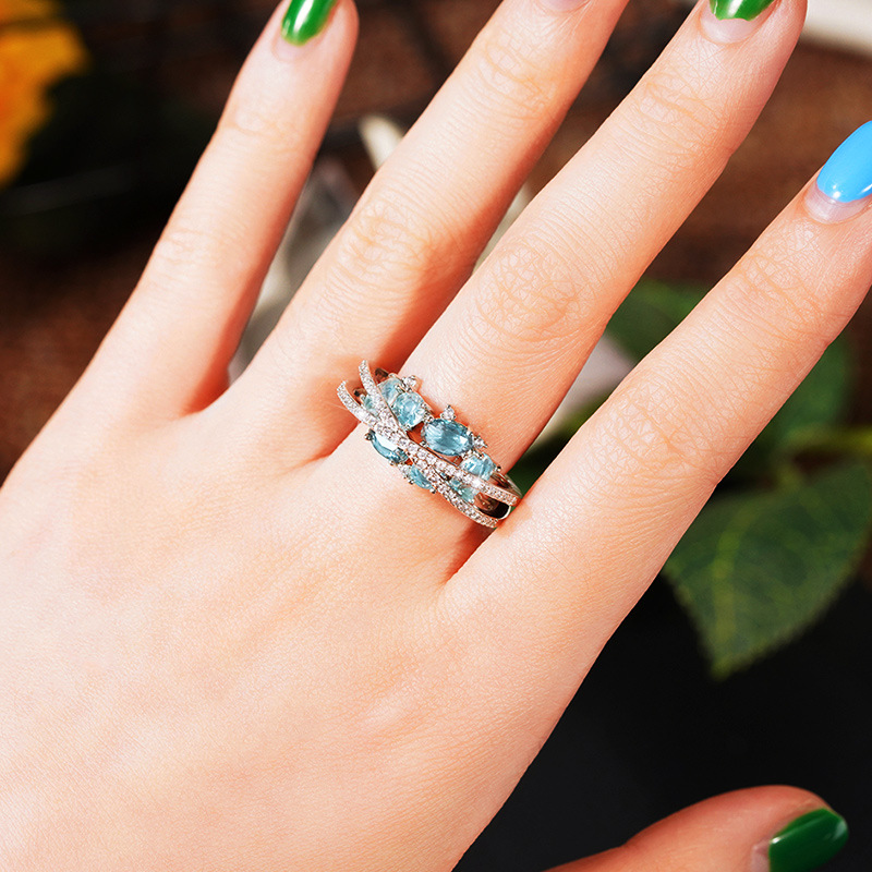 Double Layer Geometric Ring Elegant Hollow X-shaped Jewellery_voghion.com