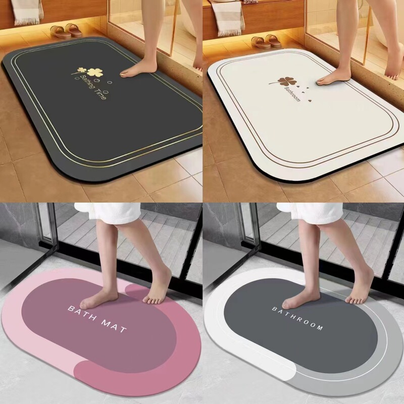 Cross-border Amazon Hot Sale Bathroom Anti-slip Mat Household Toilet Floor Mat Absorbent Dirty Resistant Mat Diatom Mud Foot Mat