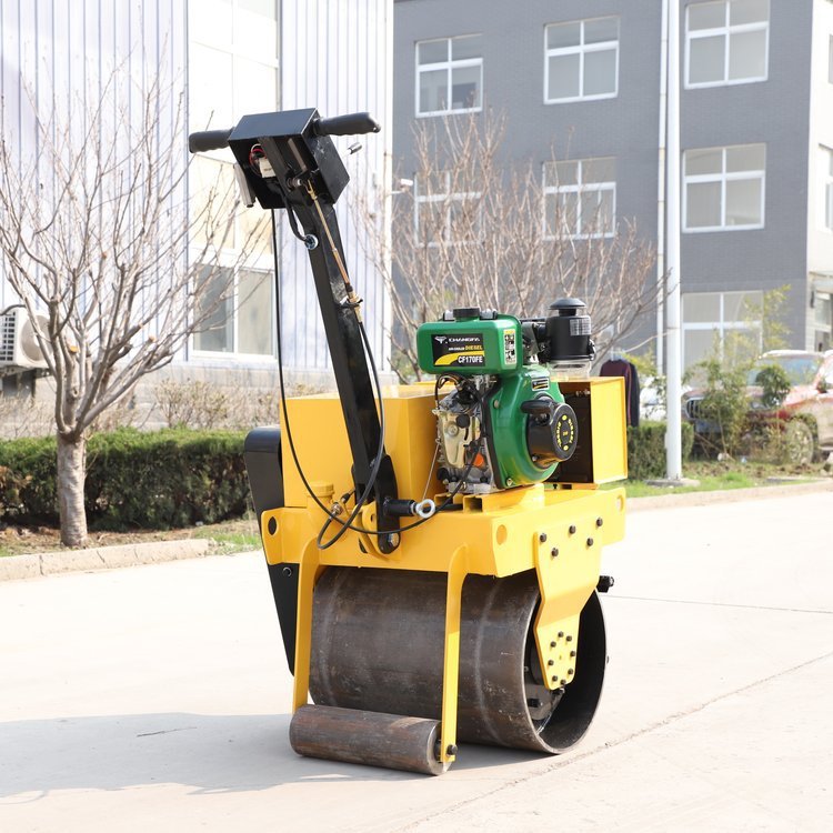 Rodillador pequeño 3 toneladas de vibración de doble rueda de acero tipo soporte manual 1 tonelada 2 toneladas de compactador de vibración de tierra en miniatura