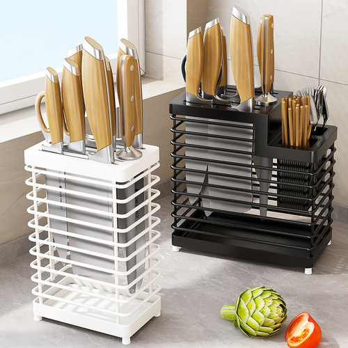 Multifunctional kitchen stainless steel chopstick cage, knife holder, chopping board rack, supplies storage rack, knife cutting board, kitchen knife kitchen storage