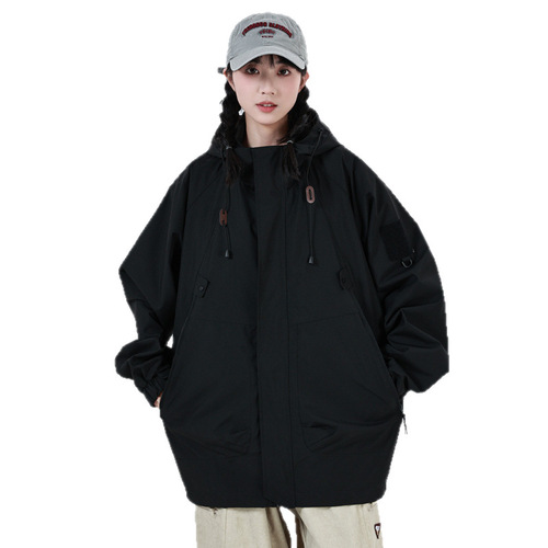 Spring and autumn single-layer jacket, women's functional style, American retro work coat, windproof, waterproof mountaineering jacket