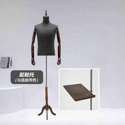 Tienda de ropa modelo de hombre traje pantalla falso molde de gama alta arena lavado gris modelo plataforma modelo medio cuerpo modelo de gama alta especial masculino