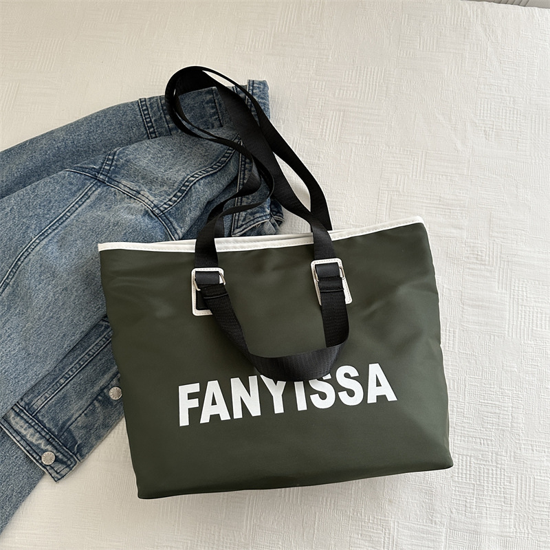 Tendencia letras personales ocio viaje de gran capacidad 2024 nuevo estilo de moda exterior ocio suave bolsas de hombro