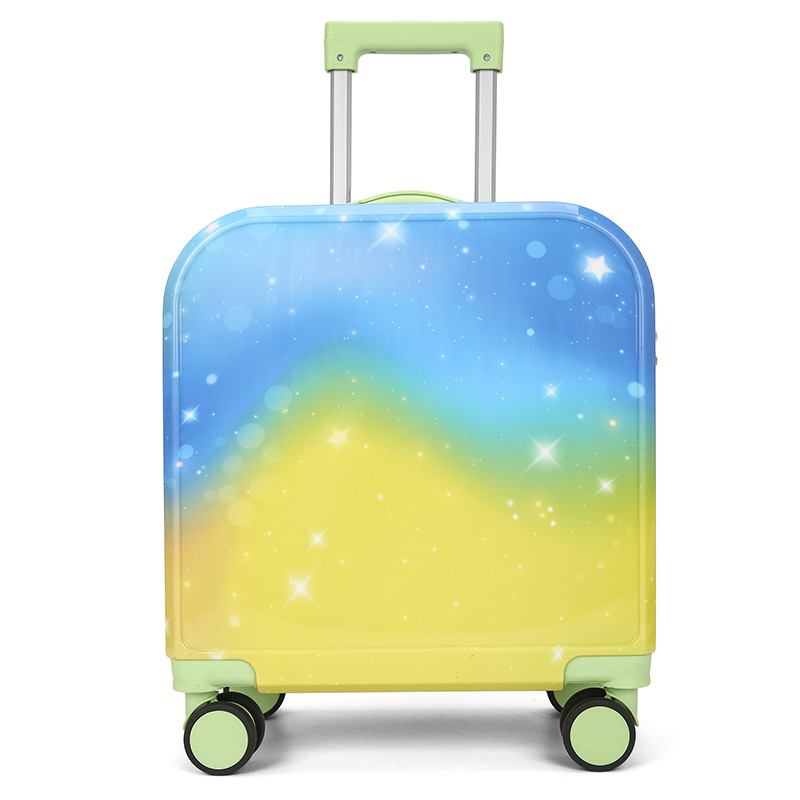 24 años de nuevo modelo de maleta de niños dibujos animados, caja de tracción de ruedas universales, caja de embarque de almacenamiento de gran capacidad en stock