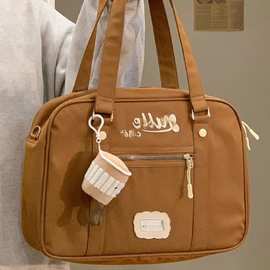 2025新款美式复古单肩包大学生上课包斜挎包休闲通勤ins风托特包