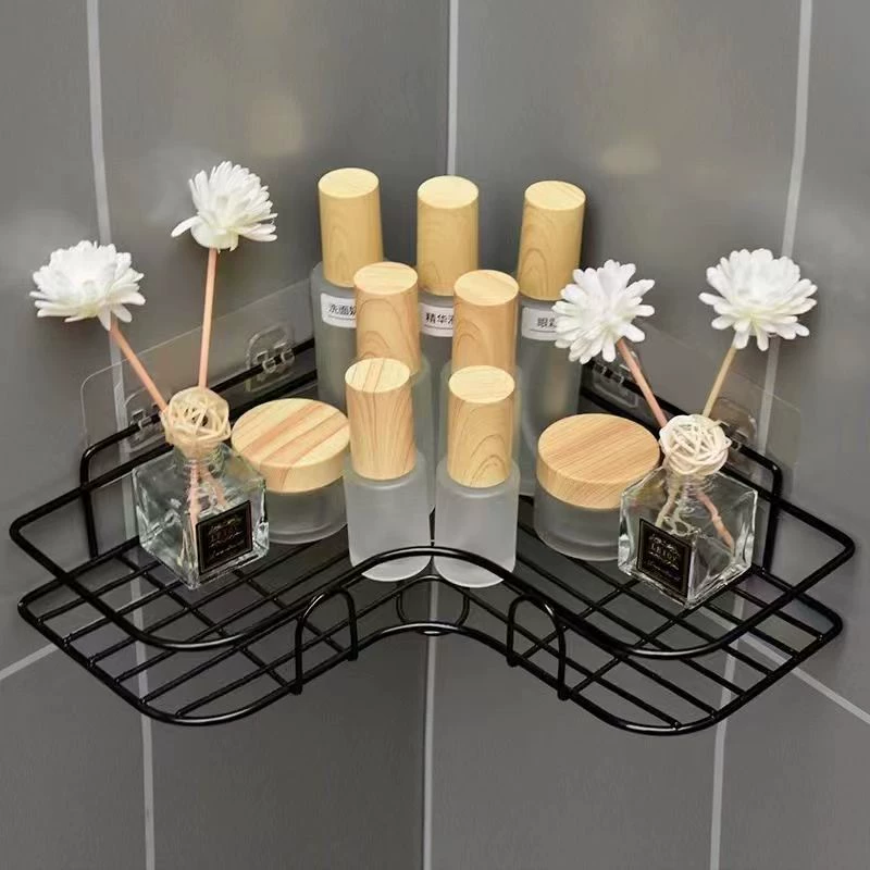 Corner Bathroom Shelf, Wall-Mounted Triangle Rack, Metal Wire Storage, Multiple Sizes