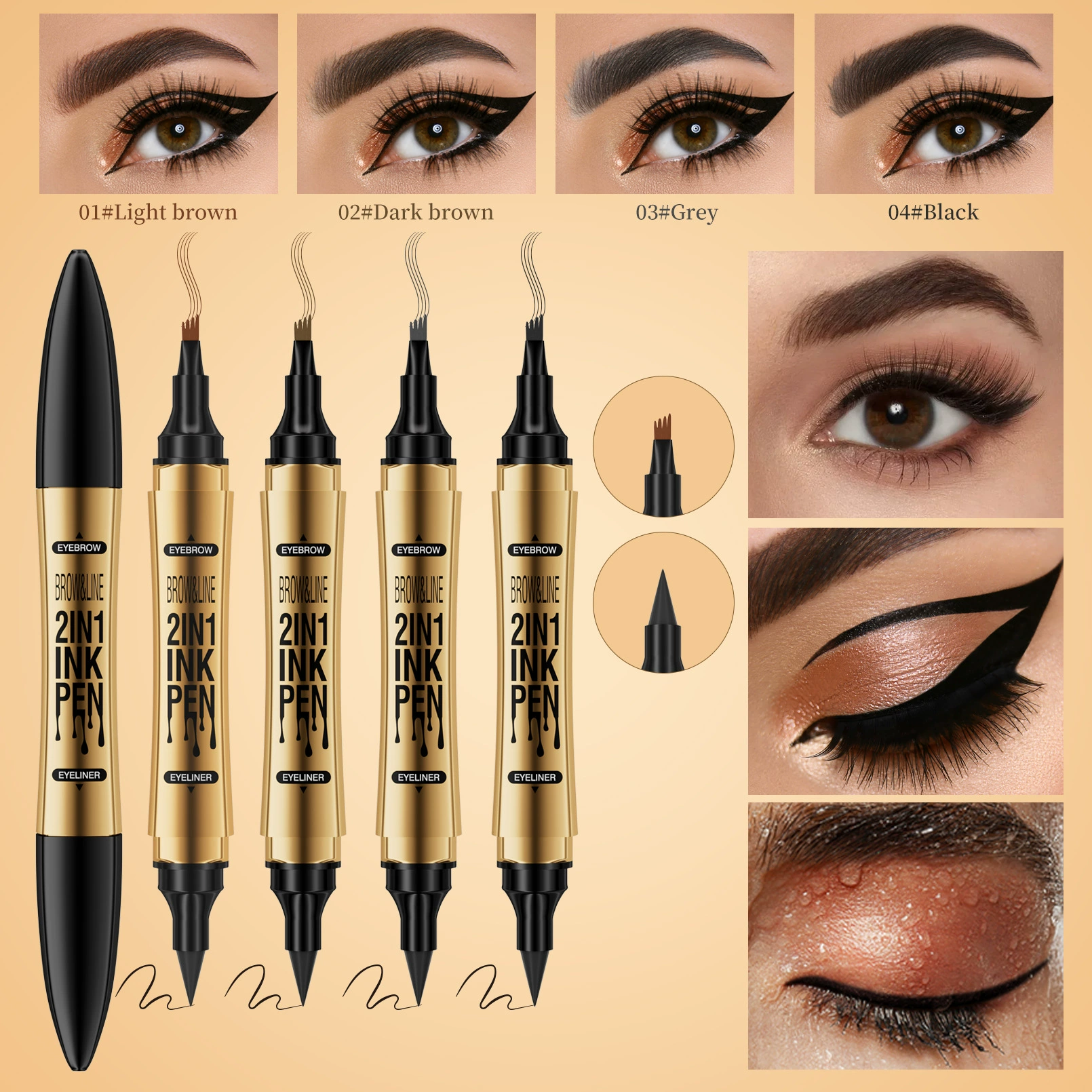 (Cross-border trading), waterproof eyebrow pencil, double-sided eye pencil, liner