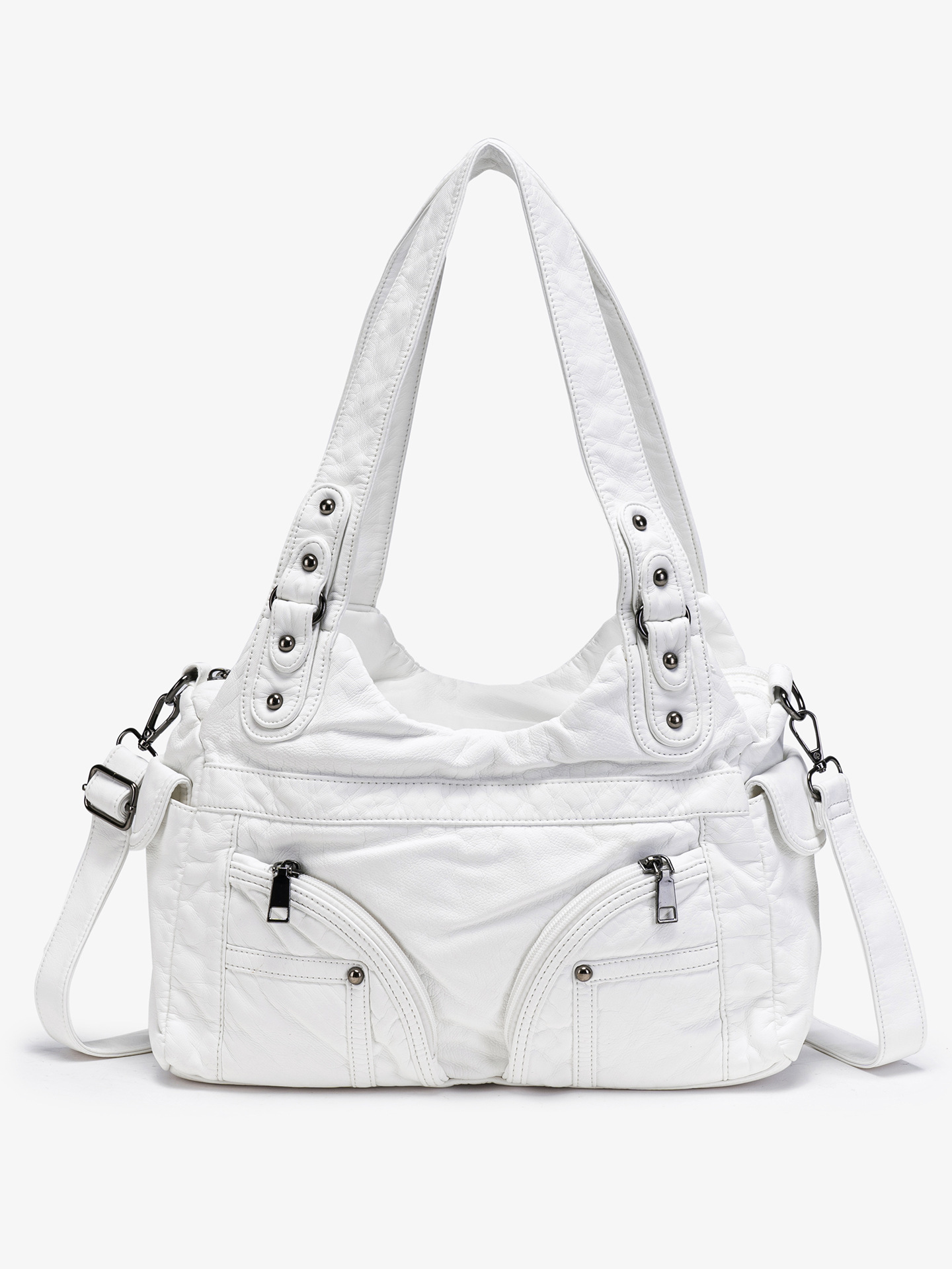 Underarm bag with zipper, soft polyurethane one-shoulder bag, genuine leather