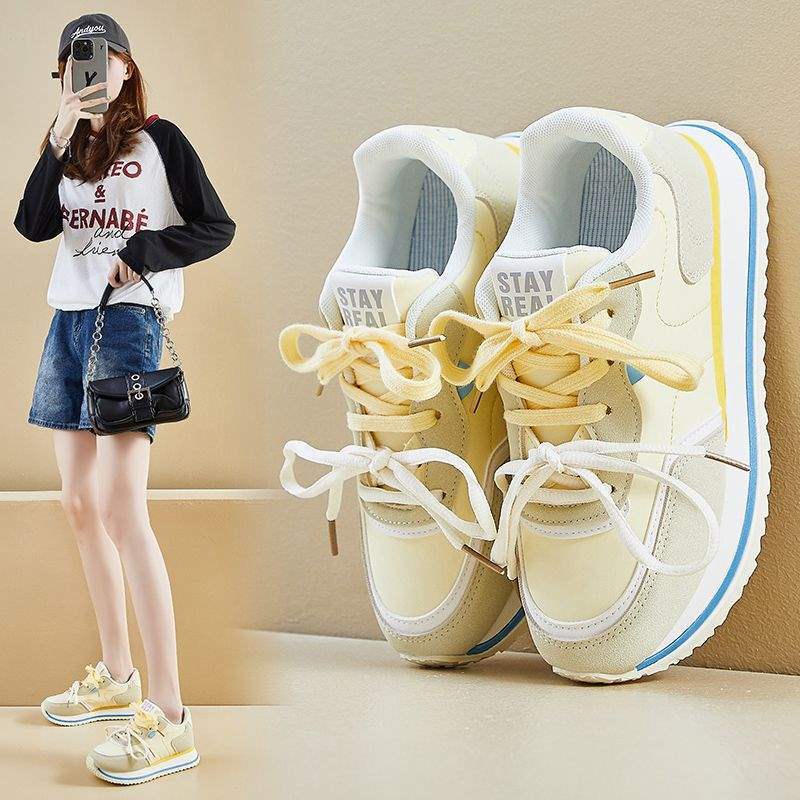 Casual Forrest Gump Shoes for Women 2025 Autum New Ins Niche Sports Shoes Thick-Soled Cute Girl Original Running Shoes