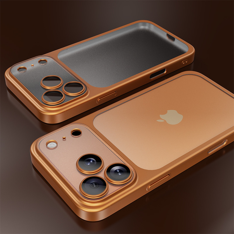 适用iPhone17手机壳磨砂电镀PC防摔苹果17ProMax全包镜头膜保护套|undefined