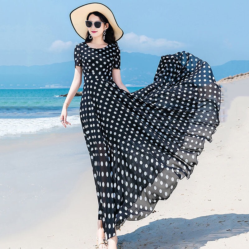 Women's Summer Dress, Extra-Long to the Ankles, Elegant Plus-Size Flowing Dress, Super Fairy-Like, Super Large Hem, Chiffon Long Dress That Reaches the Ankles Women's Summer Dress, Extra-Long to the Ankles, Elegant Plus-Size Flowing Dress, Super Fairy-Like, Super Large Hem, Chiffon Long Dress That Reaches the Ankles