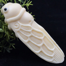 象牙果雕刻知了手把件8*2.5*3cm知了金蝉 汽车挂件饰品厂家批发