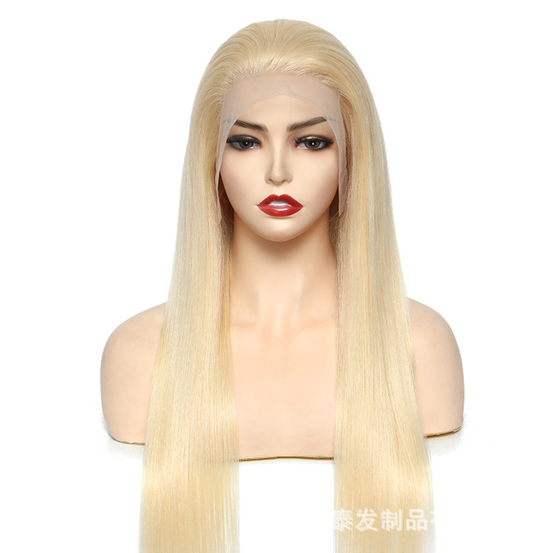Xuchang Jia Tai 613 Lace Front Transparent Mesh Wig Real Human Hair 13X4 Straight Hair Wig Can Be Permed and Dyed