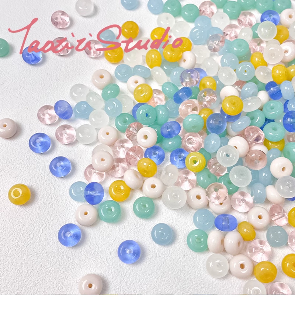 [Memory fragment] Japanese style fat Huhu glass abacus beads spacer beads diy handmade beaded necklace bracelet material