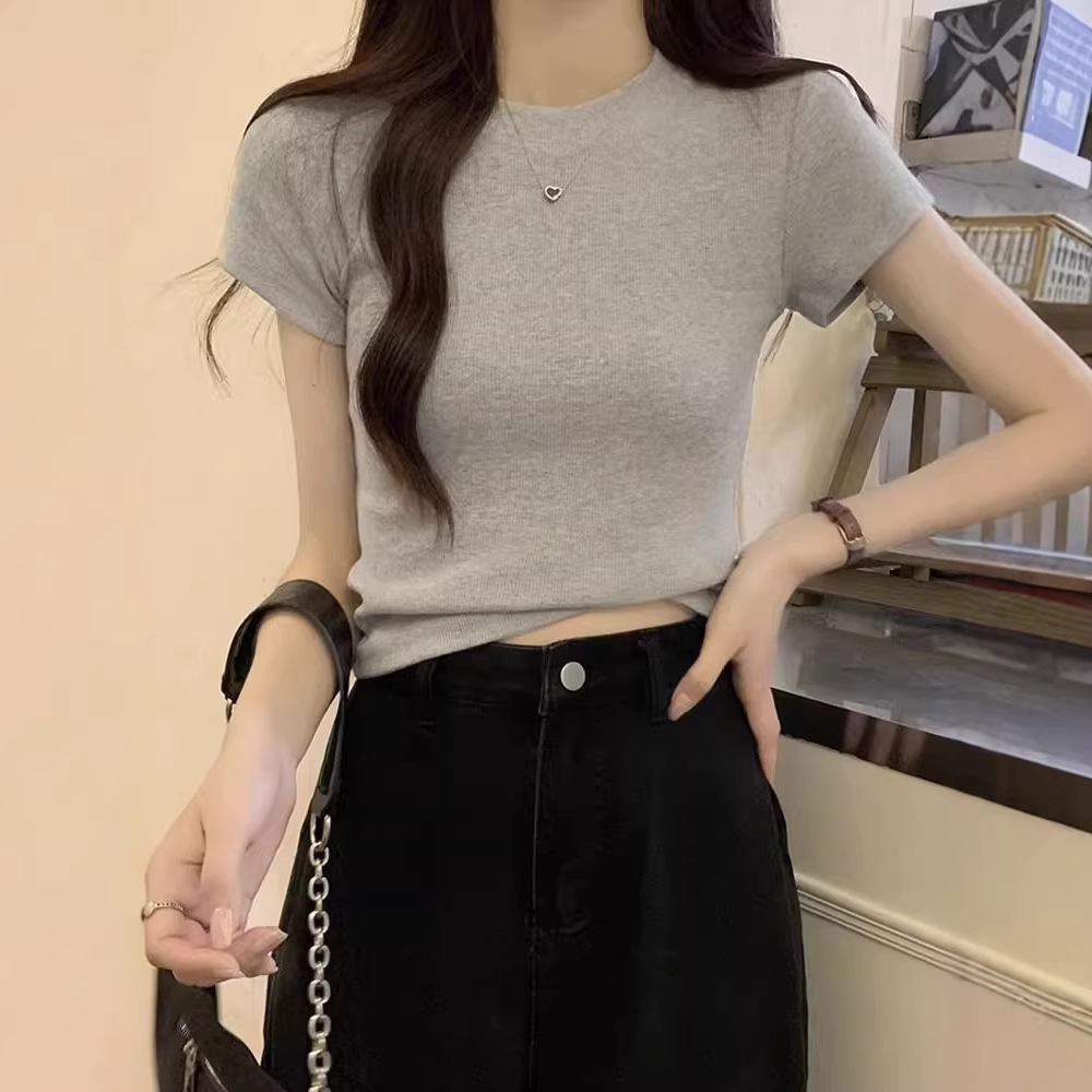 Zhenghong camiseta de manga corta camiseta de base de mujer 2026 primavera y otoño nuevo comercio exterior ropa de mujer coreana delgada chica caliente con camiseta superior