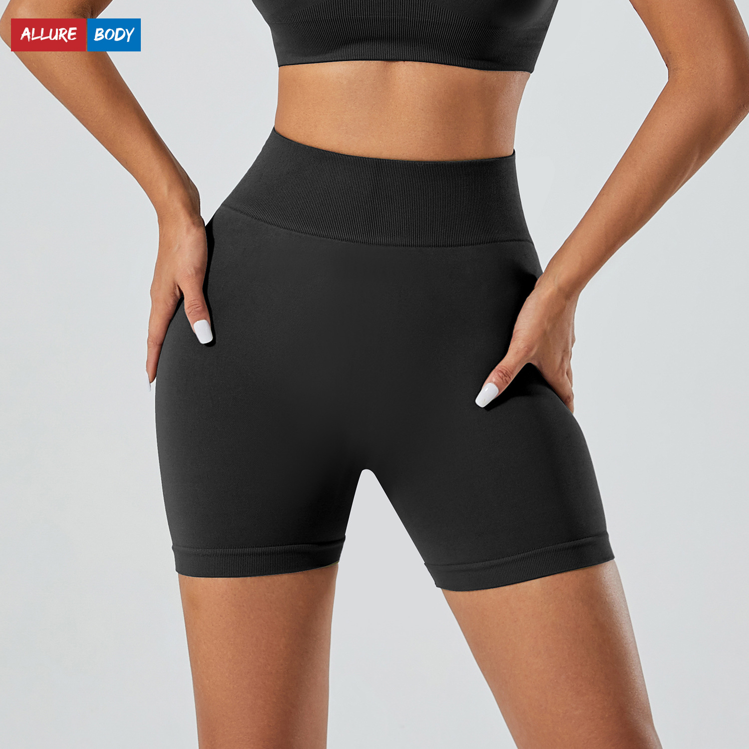 Pantalones de yoga transfronterizos de cintura alta para levantamiento de cadera de secado rápido, pantalones cortos deportivos ajustados sin costuras para fitness al aire libre de verano para mujer
