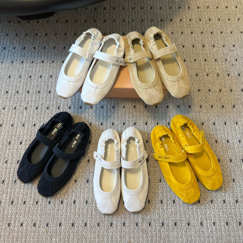 25 新しいベルクロ弾性バレエシューズメリージェーン本革浅い口ストラップシングルシューズファッショナブルなフラットシューズ女性用|undefined