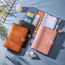 亚马逊A6简约活页记事本 可替换内芯软皮手账本 软抄笔记本批发