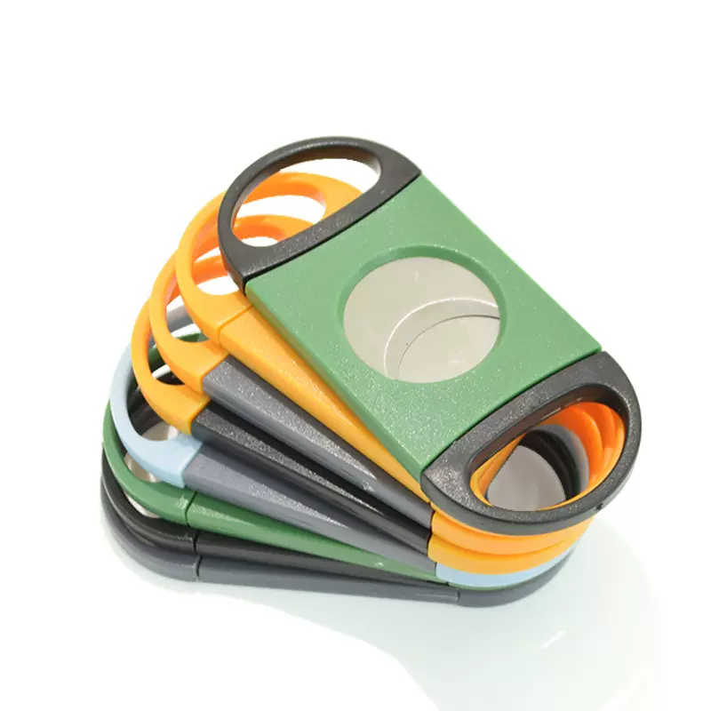 包邮批发56环双刃雪茄剪刀厂家多色塑料艾条剪烟具椭圆形雪茄钳