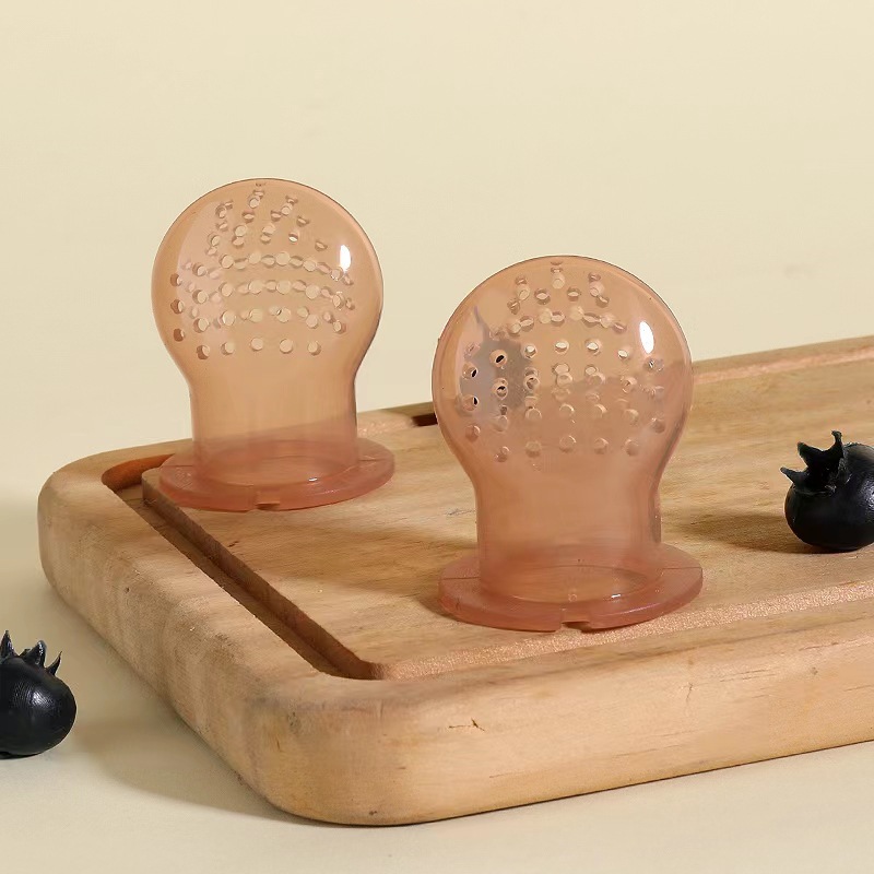 Directo de fábrica bebé mordida bolsa de malla fruta bolsa de malla de silicona nutrición mordida bolsa de malla de silicona pezón