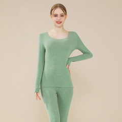 New style thermal underwear for women, double-sided brushed hair hot ab side plus velvet bottoming, men's autumn clothes and long trousers suits wholesale