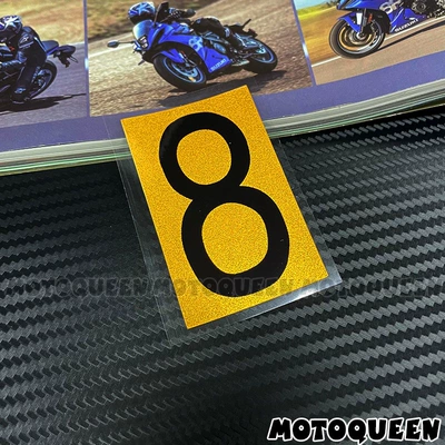 reflective stickers – Motorcycle tail - number-8-39x-64cm-one