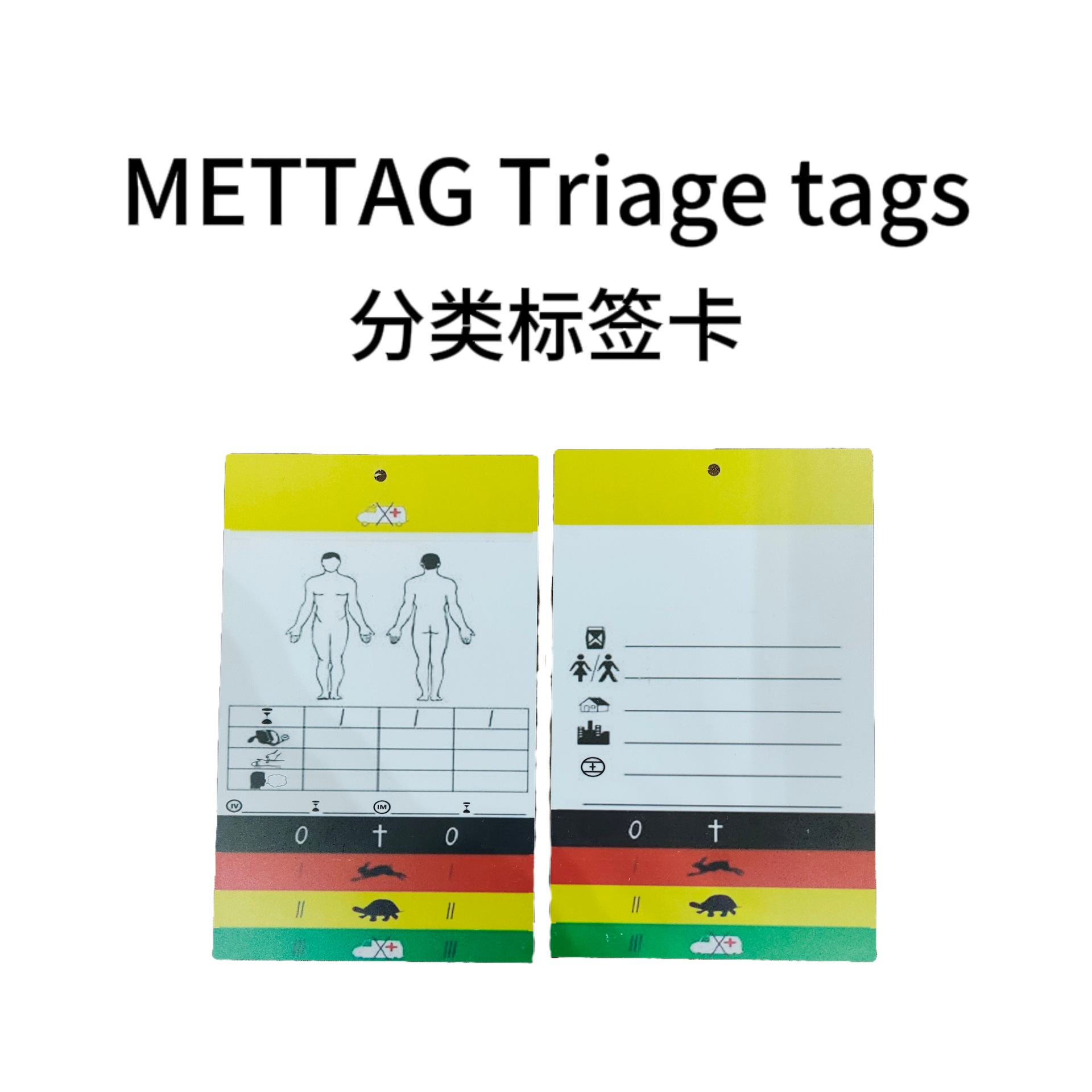 METTAG Triage tags 急救标识卡 灾害识别卡 快速急救识别卡