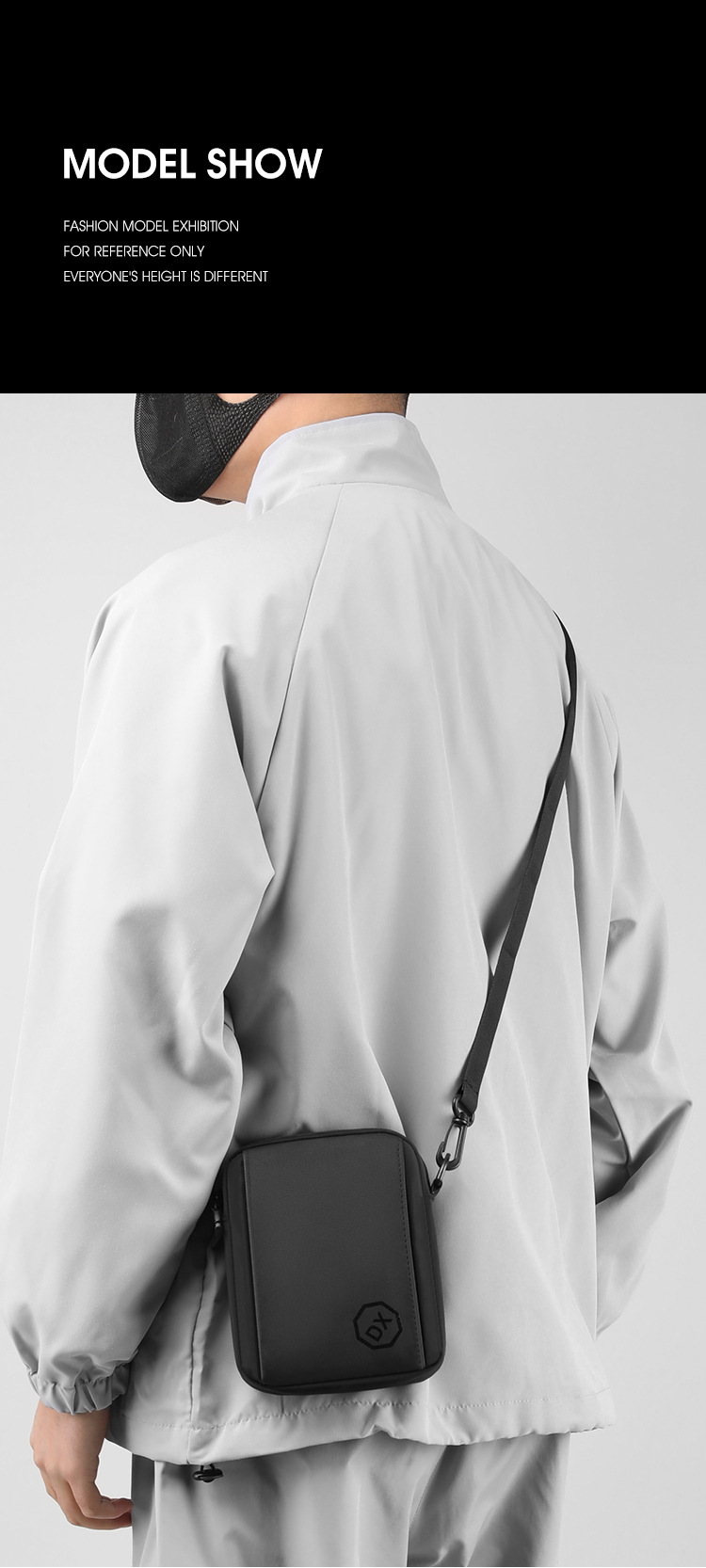 Men's crossbody bag with a high-end feel, small men's bag, travel bag, backpack, double-shoulder bag, multi-purpose men's crossbody bag undefined