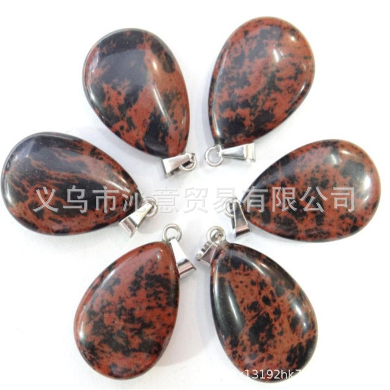 Transfronteriza AliExpress Venta caliente natural cristal ágata gema cristal plano colgante collar pendientes accesorios de la joyería