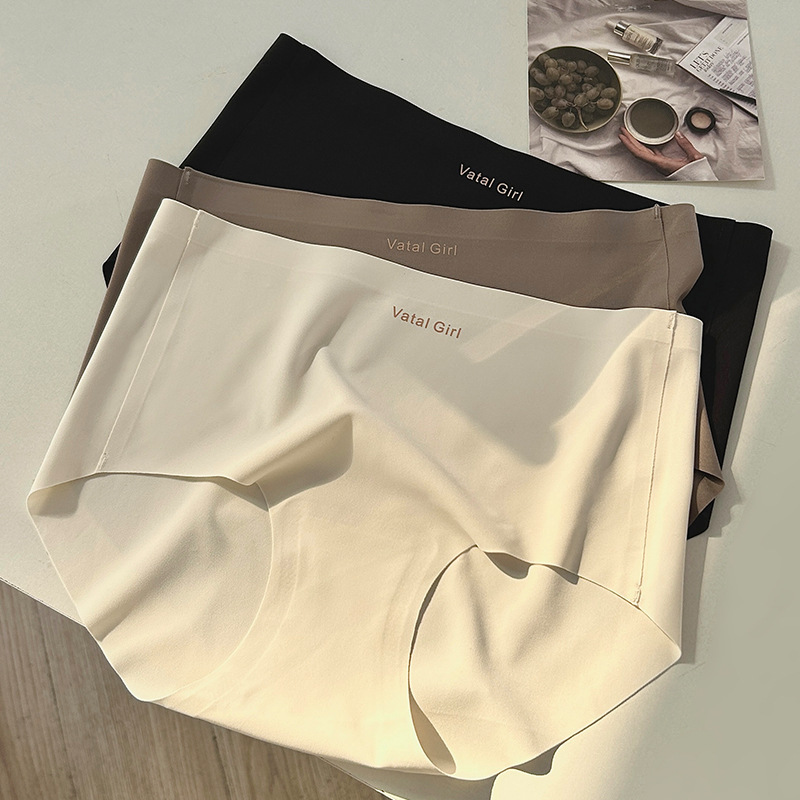Seamless body shaping mulberry silk bottom women's underwear summer solid color letters high waist Ice Silk comfortable high elastic comfortable Seamless body shaping mulberry silk bottom women's underwear summer solid color letters high waist Ice Silk comfortable high elastic comfortable